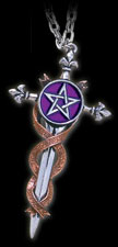Sword of Destiny
With the Latin inscription 'Fortune favoured the brave', and the power of the pentacle.

    Height : 86mm
    Width : 47mm
    Depth : 10mm
    Weight : 30g

